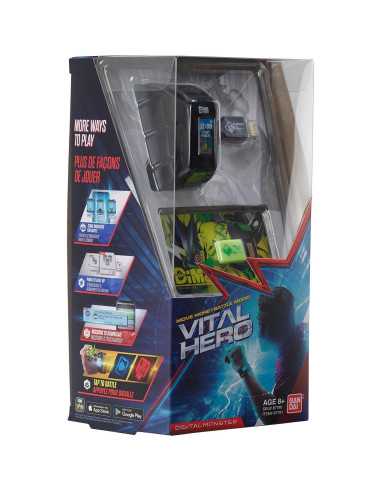 Banda Vital Hero Bandai - Reloj Digital Interactivo Negro