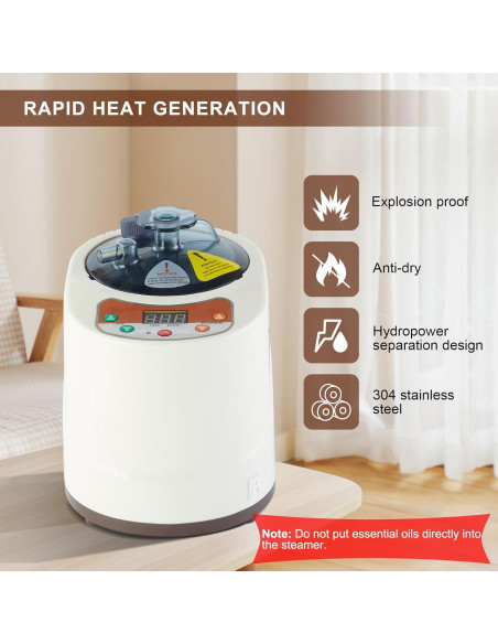 Generador de vapor portátil Smartmak 2L 900W acero inoxidable Generador de vapor portátil Smartmak 2L 900W acero inoxidable