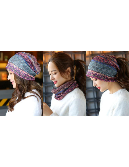 Gorro Beanie Suelto para Mujeres con Bufanda - Paquete de 3 Gorro Beanie Suelto para Mujeres con Bufanda - Paquete de 3