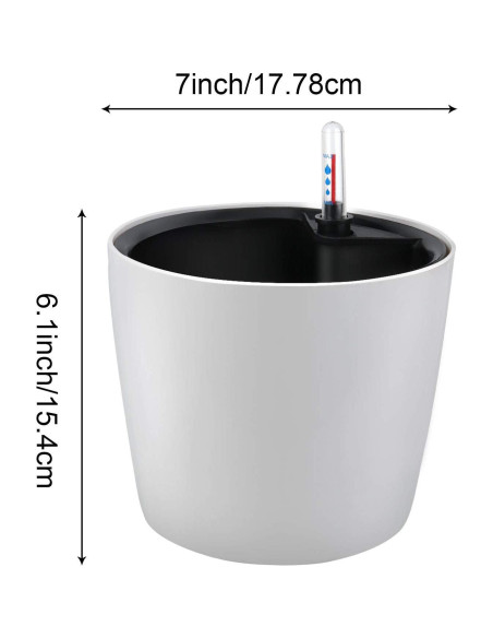 Macetas Autorriego ZOENHOU 4 Piezas 18 cm Blancas Macetas Autorriego ZOENHOU 4 Piezas 18 cm Blancas