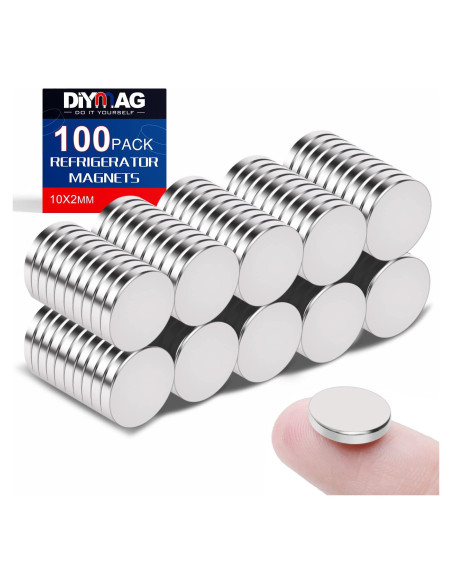 Imanes de Neodimio DIYMAG 100 Pcs 10x2mm para Manualidades Imanes de Neodimio DIYMAG 100 Pcs 10x2mm para Manualidades