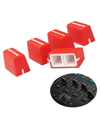 5 Piezas Perillas de Fader Universales Rojas para DJ