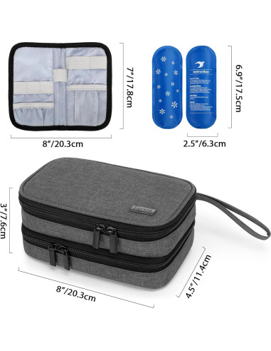 Estuche de Viaje LUXJA para Insulina con 2 Paquetes Fríos