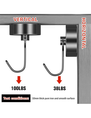 Ganchos Magnéticos Giratorios FINDMAG 45kg, Paquete de 6