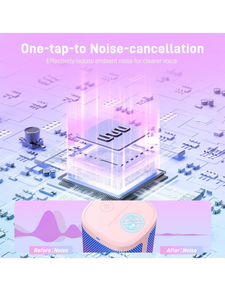 Micrófono USB UHURU UM2S Rosa para PC con RGB y cancelación Micrófono USB UHURU UM2S Rosa para PC con RGB y cancelación