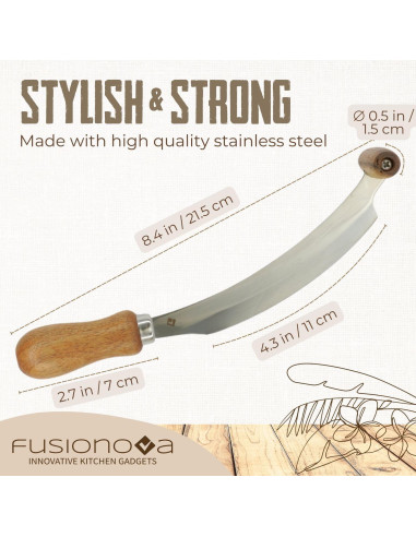 Cuchillo de Queso Fusionova 10.9 cm Doble Mango Inoxidable