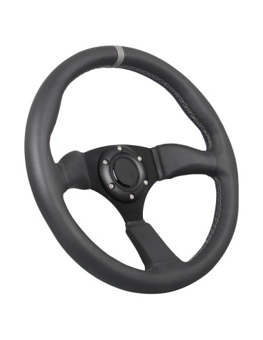 Volante de Carreras GONMOT 340mm Cuero Negro 6 Tornillos