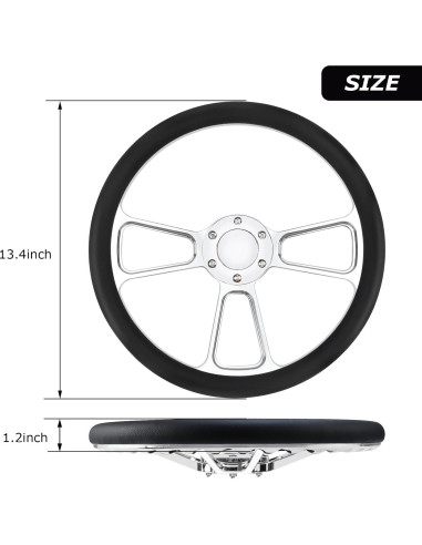 Volante de Carreras QYMOPAY 35.56 cm Universal 6 Agujeros