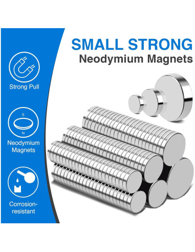 Imanes de Neodimio TRYMAG 255 Pcs 6 Tamaños para Manualidades
