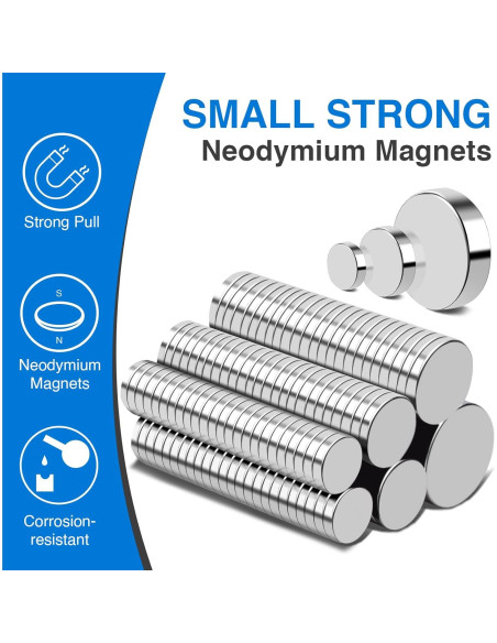 Imanes de Neodimio TRYMAG 255 Pcs 6 Tamaños para Manualidades Imanes de Neodimio TRYMAG 255 Pcs 6 Tamaños para Manualidades