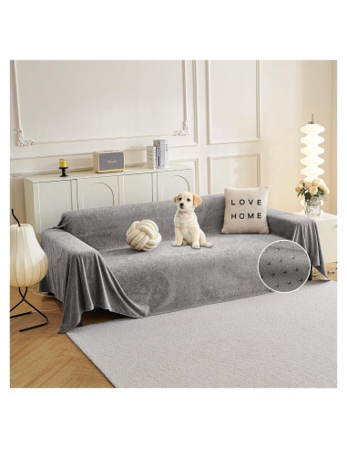 Funda de Sofá MYSKY HOME 2 Cojines Antideslizante Gris