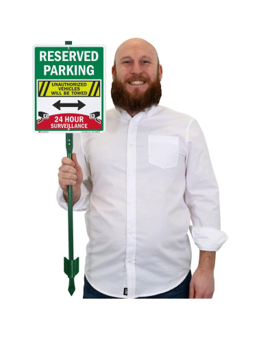Cartel Estacionamiento Reservado SmartSign 30x25 cm con Estaca