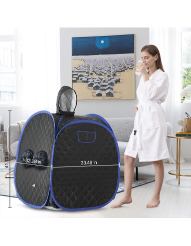 Sauna de Vapor Portátil ZONEMEL para 1-2 Personas 900W