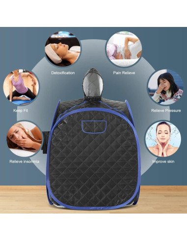Sauna de Vapor Portátil ZONEMEL para 1-2 Personas 900W