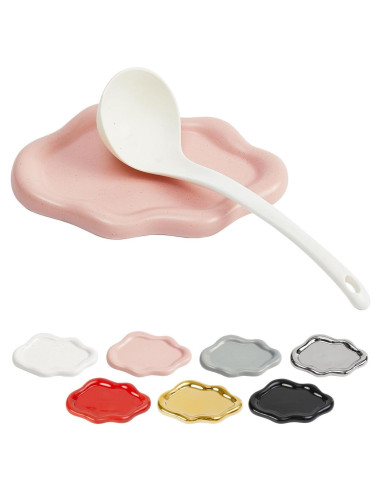 Soporte de Cuchara de Cerámica Bonito y Alegre Rosa 19.5 cm