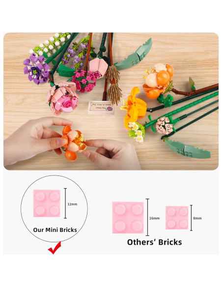 Mini Bloques Ramo de Flores ZIYOSTAR 456 Piezas DIY Mini Bloques Ramo de Flores ZIYOSTAR 456 Piezas DIY