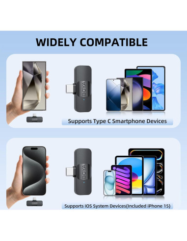 Micrófono Lavalier Inalámbrico BOYA BY V20 para Smartphone