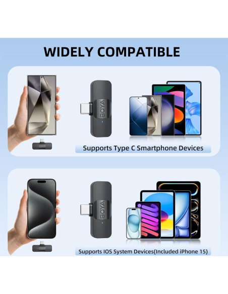 Micrófono Lavalier Inalámbrico BOYA BY V20 para Smartphone Micrófono Lavalier Inalámbrico BOYA BY V20 para Smartphone