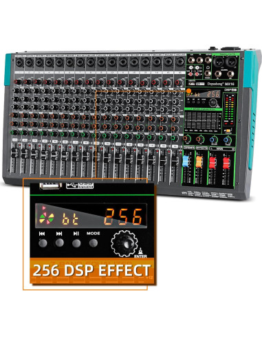 Mezclador de Sonido Depusheng MX16 16 Canales USB 48V DSP