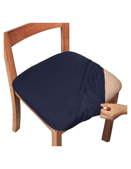 Fundas de Silla Gute 6 Pcs Azul Marino con Cintas Elásticas Fundas de Silla Gute 6 Pcs Azul Marino con Cintas Elásticas