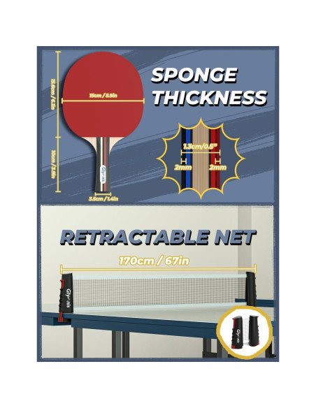 Set de Palas de Ping Pong Glymnis con 8 Pelotas y Red Set de Palas de Ping Pong Glymnis con 8 Pelotas y Red