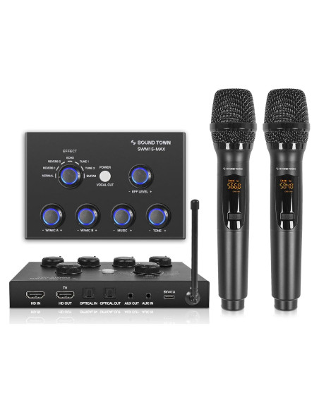 Mezclador Karaoke Inalámbrico Sound Town SWM15-MAX 16 Canales Mezclador Karaoke Inalámbrico Sound Town SWM15-MAX 16 Canales