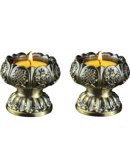 Portavelas de té Sleeri set de 2 bronce para meditación Portavelas de té Sleeri set de 2 bronce para meditación