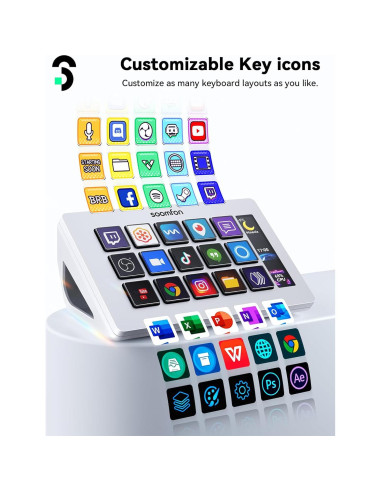 Controlador de Transmisión SOOMFON Deck 15 Teclas LCD Personalizables