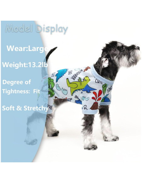 Pijamas para Perros Puppishy Mediano Dinosaurio Azul Suave Pijamas para Perros Puppishy Mediano Dinosaurio Azul Suave
