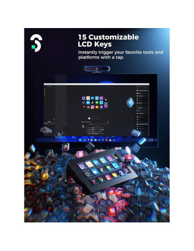 Controlador de Transmisión SOOMFON 15 Teclas LCD Personalizables