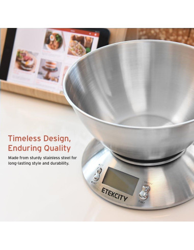Báscula de Cocina Digital Etekcity 5kg Acero Inoxidable
