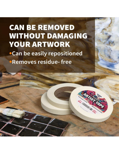 Paquete de 3 Cintas de Artista TSSART 1.52 cm Ancho 54.86 m