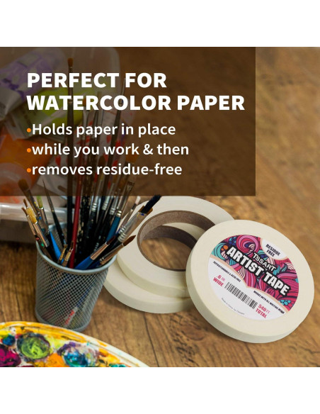 Paquete de 3 Cintas de Artista TSSART 1.52 cm Ancho 54.86 m