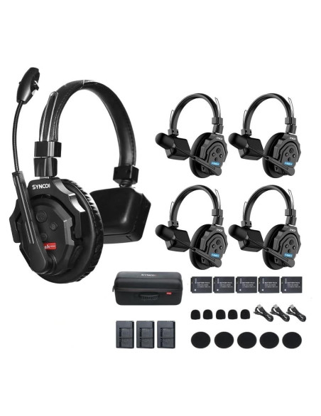 Sistema Intercomunicador Inalámbrico SYNCO X5 400m 5 Personas Sistema Intercomunicador Inalámbrico SYNCO X5 400m 5 Personas