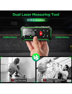 Medidor de Distancia Láser Elikliv Doble con Trípode 200m 2