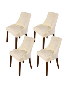 Funda de Silla Alta MIFXIN Terciopelo Beige Juego de 4