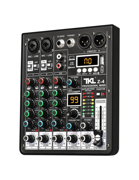 Mezclador de Audio Z4 Profesional 4 Canales USB Bluetooth Mezclador de Audio Z4 Profesional 4 Canales USB Bluetooth
