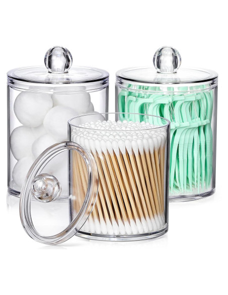 Dispensador de Algodón AOZITA 3 Paquete 10oz Transparente Dispensador de Algodón AOZITA 3 Paquete 10oz Transparente
