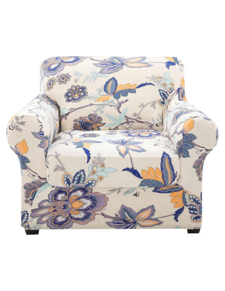 Cubiertas de Sofá Hyha 2 Piezas Floral Elástico Beige Cubiertas de Sofá Hyha 2 Piezas Floral Elástico Beige