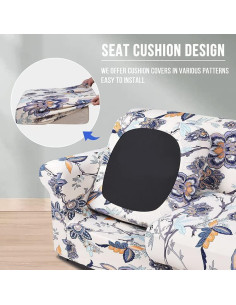 Cubiertas de Sofá Hyha 2 Piezas Floral Elástico Beige 2