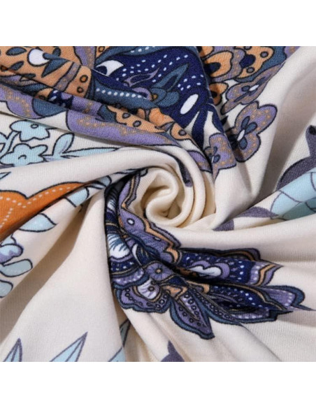 Cubiertas de Sofá Hyha 2 Piezas Floral Elástico Beige Cubiertas de Sofá Hyha 2 Piezas Floral Elástico Beige