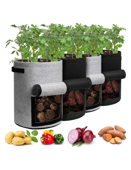 Bolsas de Cultivo Homyhoo 10 Galones con Ventana 4 Pzas Bolsas de Cultivo Homyhoo 10 Galones con Ventana 4 Pzas