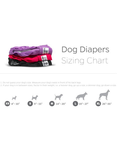 Paquete de 3 Pañales Lavables para Perros Pet Parents Grande