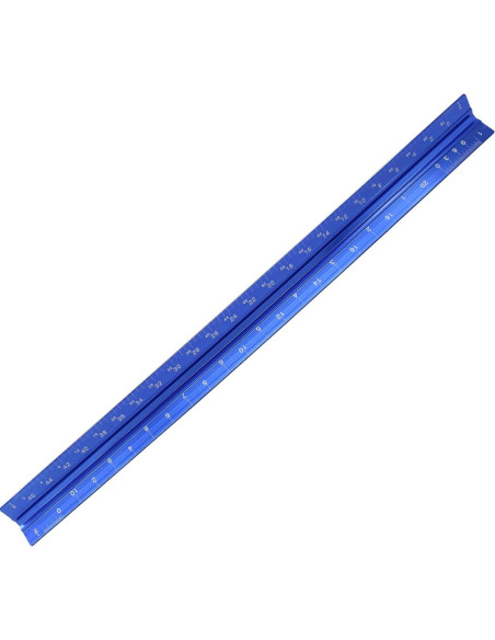 Regla Triangular Kyuionty de Aluminio 30cm Azul Grabada Regla Triangular Kyuionty de Aluminio 30cm Azul Grabada