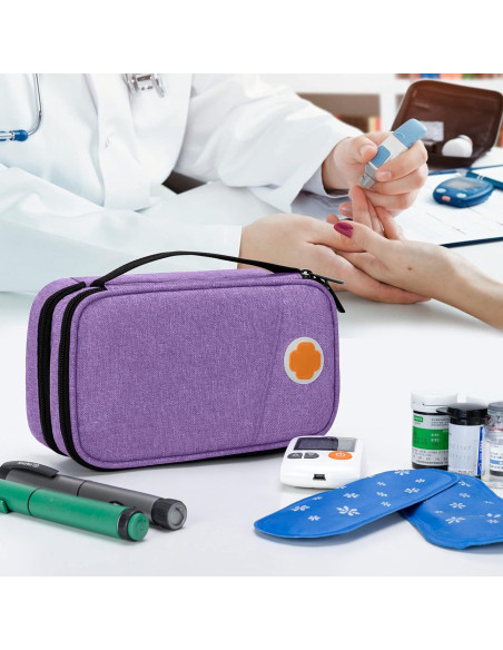 Estuche de Viaje CURMIO para Insulina Doble Capa Morado Estuche de Viaje CURMIO para Insulina Doble Capa Morado