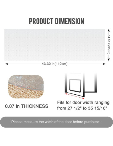 Protector de Alfombra Uross 3.6FT Antideslizante para Gatos