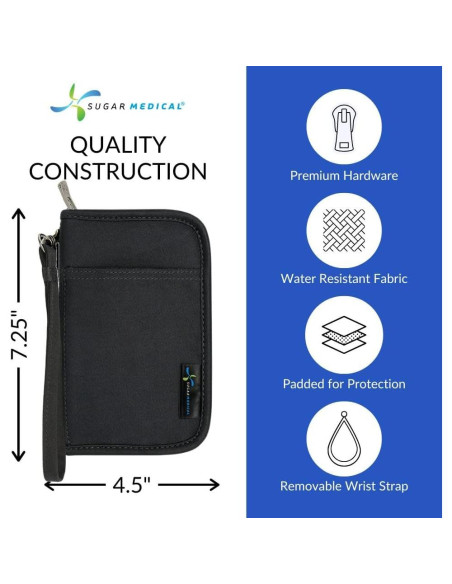 Funda para Suministros Diabéticos Sugar Medical | Negro Funda para Suministros Diabéticos Sugar Medical | Negro