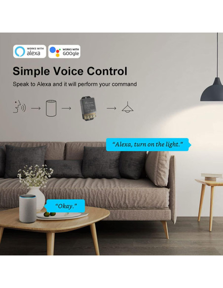 Interruptor Inteligente WiFi Otcboimo 30A Control Remoto Interruptor Inteligente WiFi Otcboimo 30A Control Remoto