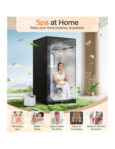 Sauna Portátil Yongkang 1200W 3L Control Remoto Azul