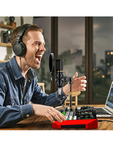 Kit de Podcast Neculogy G9 BM800 con Micrófono y Mezclador